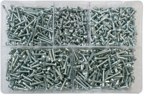 Assorted Pan Head Self-Drilling Self Tapping Screws (Pozi) (Qty 1200)