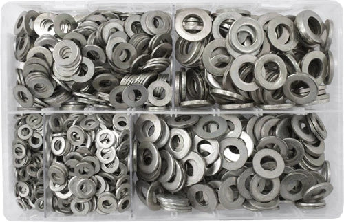 Assorted Flat Washers Light M5-M12 BZP (Qty 1000)