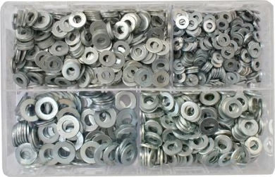 Assorted Flat Washers Light 3/16"-3/8" (Qty 1000)