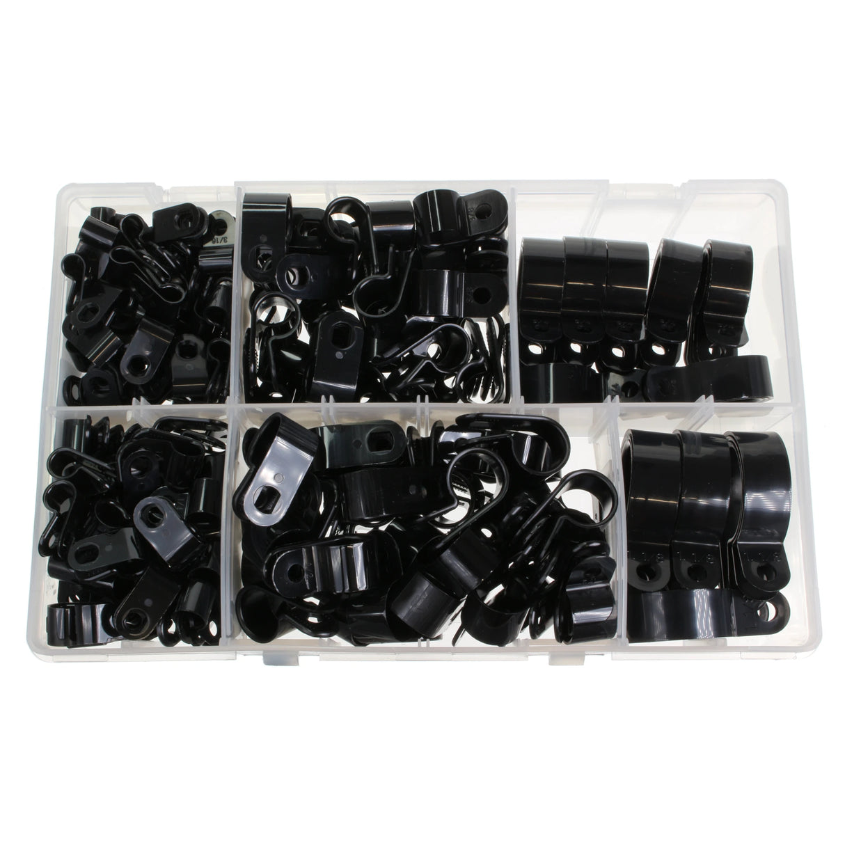 Black Nylon P Clips (4.8-27.9mm) (Qty 200)