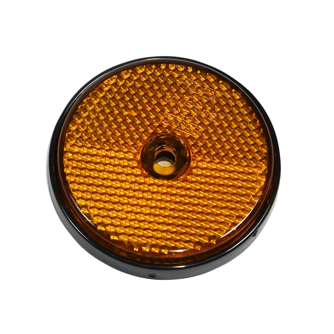 Orange / Amber Round Reflector 60mm O/D with 5mm Hole