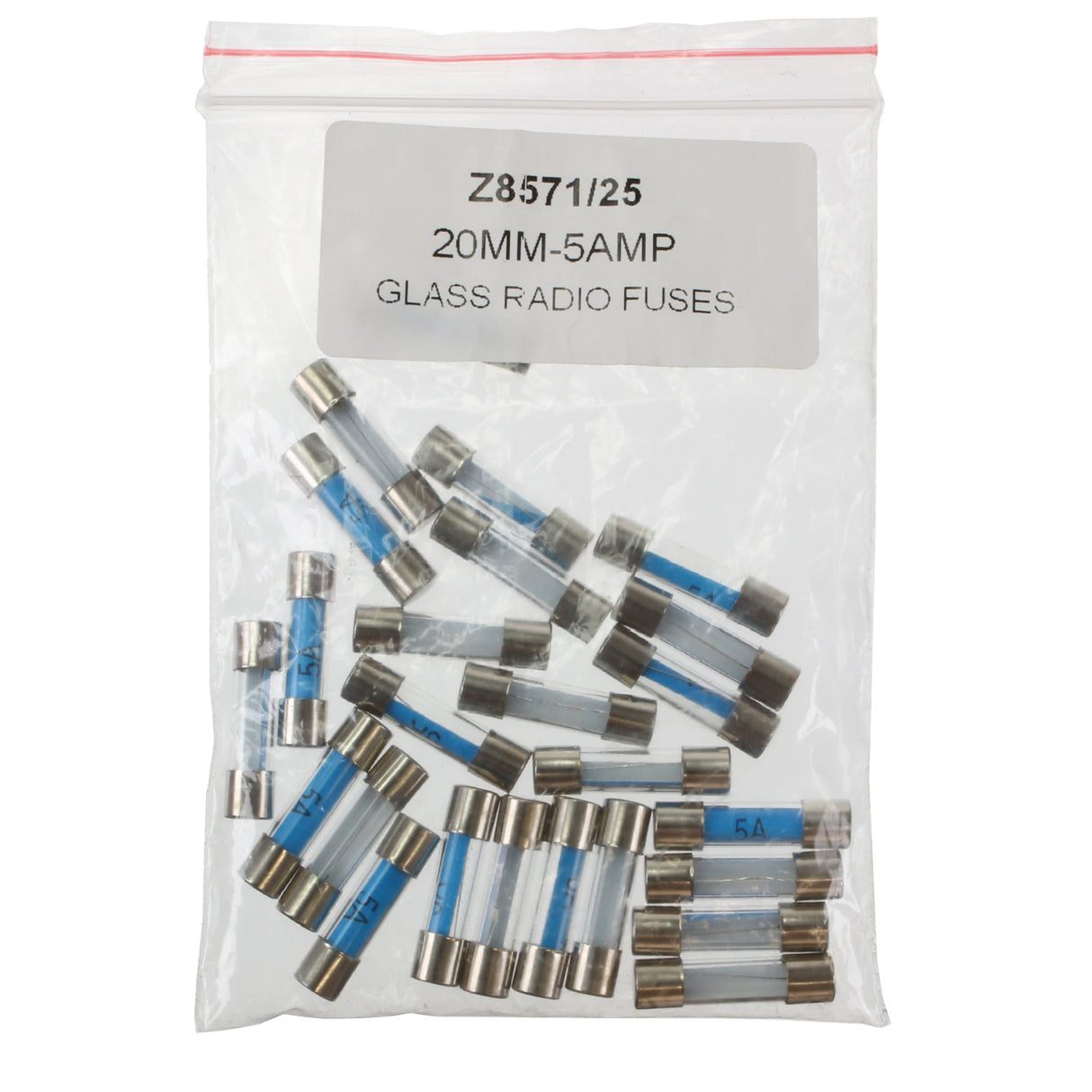 Glass Radio Fuses 20mm 5amp to Suit Ride-On Lawnmowers (Qty 25)