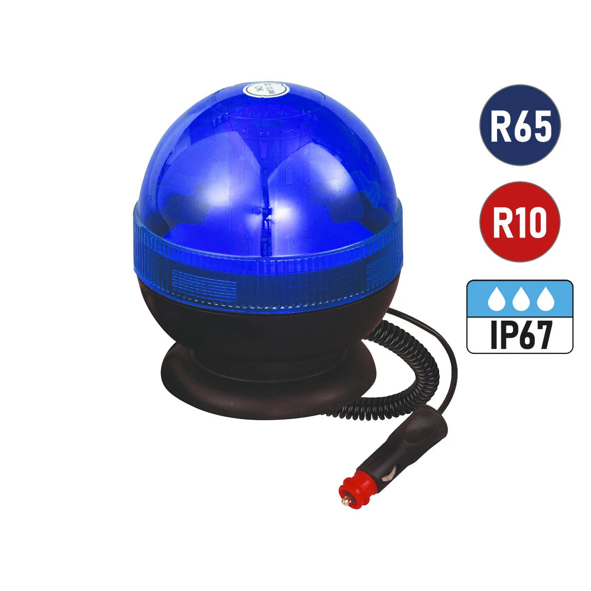 Vision Red 1/2 Lens 12/24V Magnetic LED Beacon Blue Lens