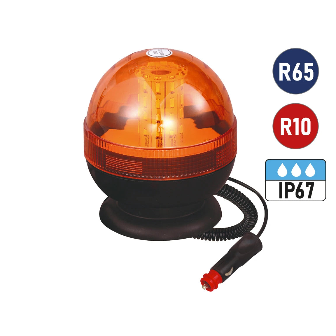 Vision Red 1/2 Lens 12/24V Magnetic LED Beacon