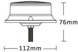 VisionRed Ultra Low Profile Amber LED Beacon Single Bolt