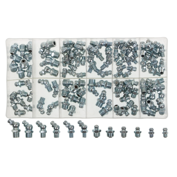M6 M8 M10 1/8 Qty130 Assorted Box of Grease Nipples (Metric & Imperial)