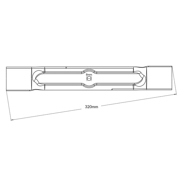 Flymo 32cm Lawnmower Blade (8mm Hole) fits Chevron 32V, Easimo EM032, Rollermo RM032, Visimo VM032, Venturer 32