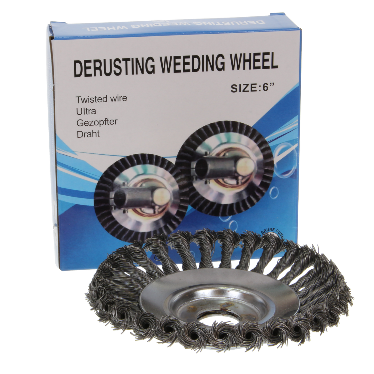 Derusting Weeding Wheel Strimmer Head with Knotted Steel Wire - Bore Size 25.4mm (15cm)