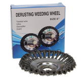 Derusting Weeding Wheel Strimmer Head with Knotted Steel Wire - Bore Size 25.4mm (15cm)