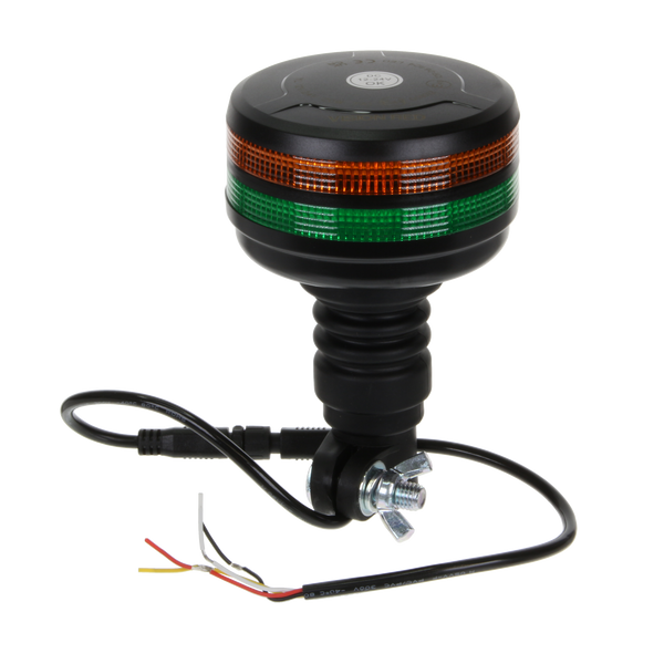 Vision Red Dual Lens Flexible Stem / Pole Mount LED Beacon - Amber/Green