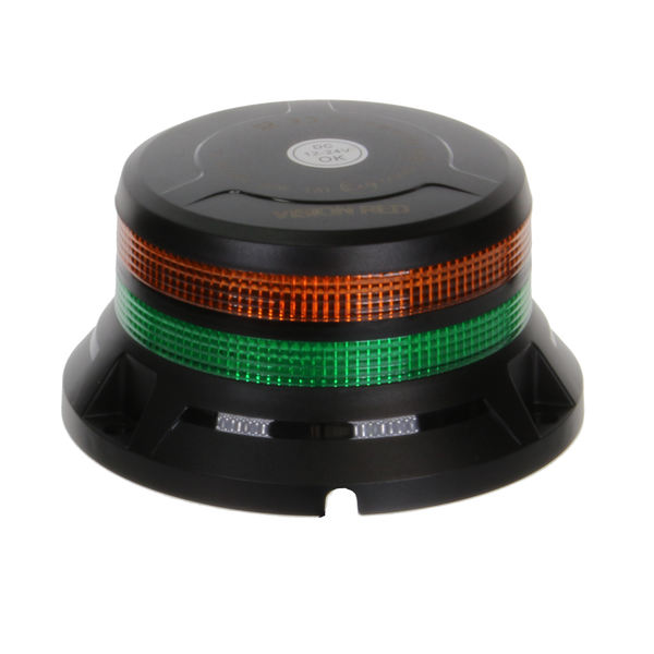 Vision Red Dual Lens Magnetic LED Beacon - Amber/Green