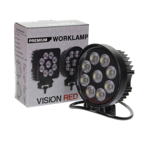 Premium Visionred Worklamp IP68K 27 Watt | Round
