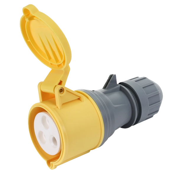 110V 32 Amp (Yellow) Coupler Trailing Socket - Twist Lock