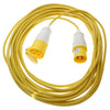 110V 16Amp (Yellow) 3 x 1.5mm 14M Extension Lead thumbnail 1