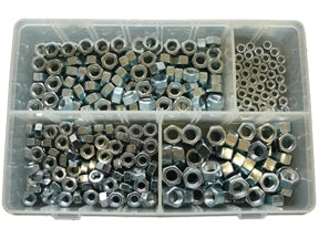 Assorted Steel Nuts UNF BZP 3/16-3/8" (Qty 300)