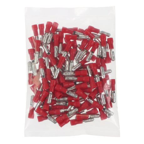 Red Male Bullet Terminal 4mm Qty 100