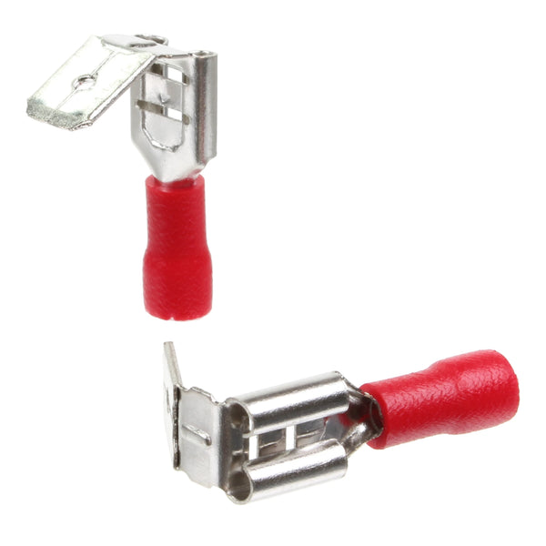 Red Piggyback Terminal 6.3mm Qty 100