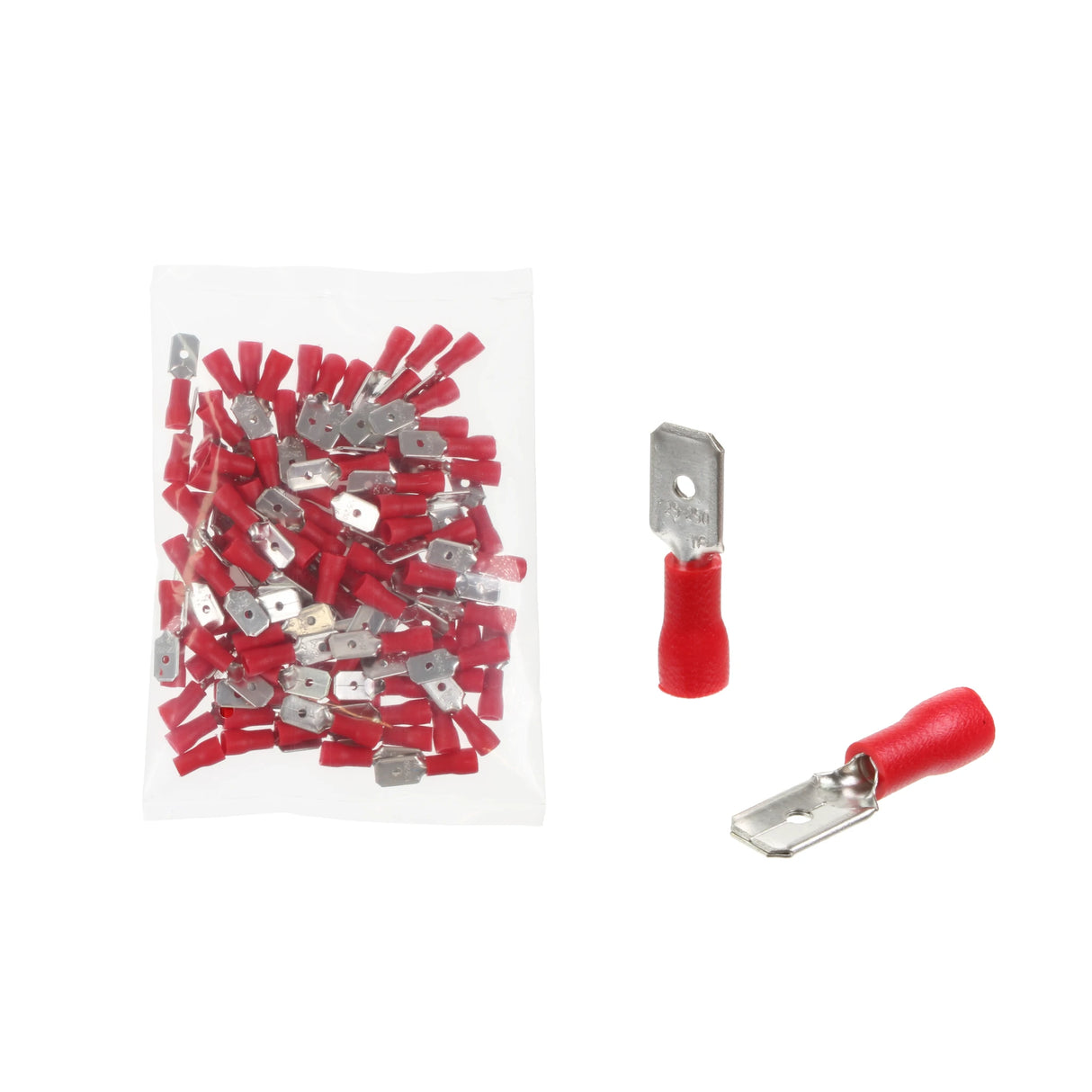 Red Male Tab Terminal 6.3mm Qty 100