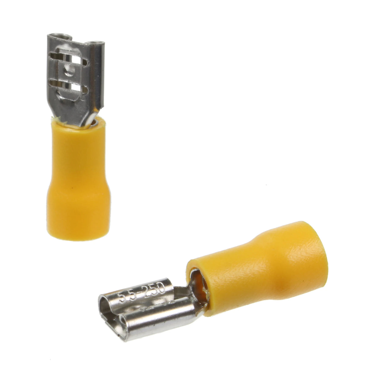 Yellow Female Spade Terminal 6.3mm Qty 100