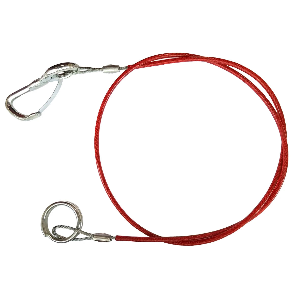 Trailer Breakaway Safety Cable - 1M with Ring and Cable Cover