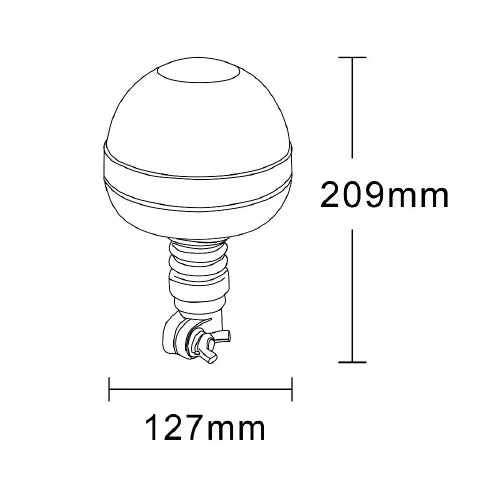 Vision Red 1/2 Lens 12V/24V Flexible Pole LED Beacon