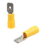 Yellow Male Tab Terminal 6.3mm Qty 100