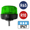 Vision Red 'Vivid' 12-24V Single Bolt Compact Beacon with Green Lens thumbnail 1