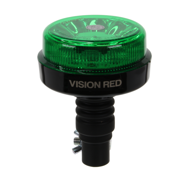 Vision Red 'Vivid' 12-24V Flexible Stem Compact Beacon with Green Lens
